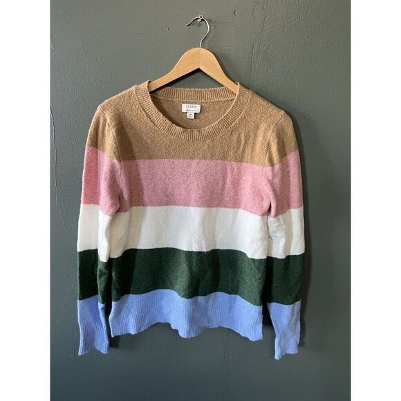 J. Crew Womens Multicolor Long Sleeve Pullover Wool Sweatshirt Size Medium - Picture 1 of 5